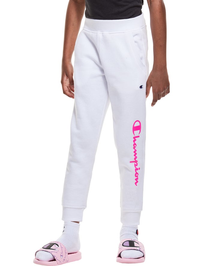 Jogger Champion Niña - Fleece Script Logo ( Blancas ) 3281054-YM